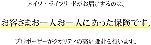 メイワライフリードがお届けするのはお客さまお一人お一人に合った保険です